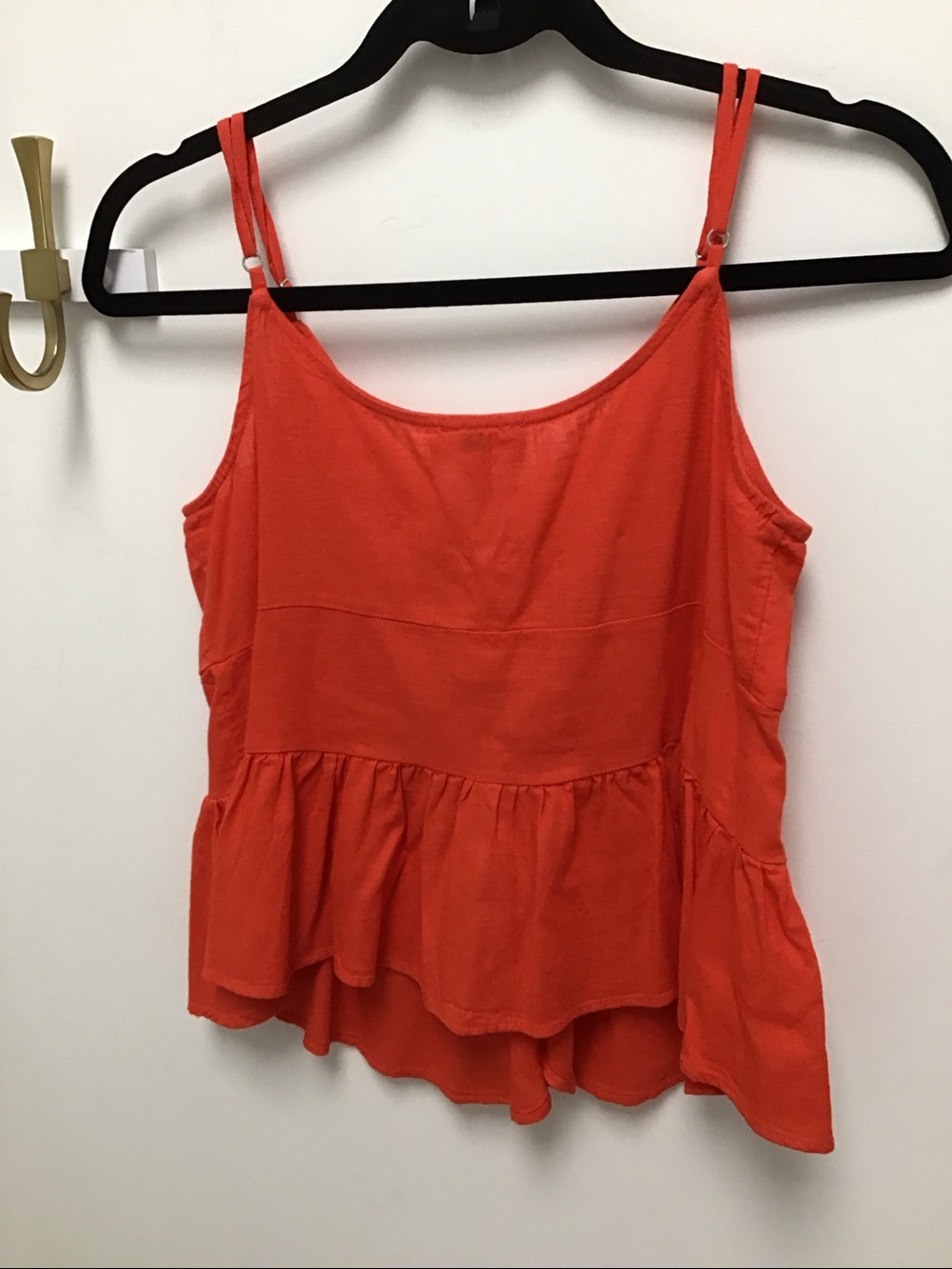 Elan Ruffle Front Tank Top - Orange - Picture 2 of 2